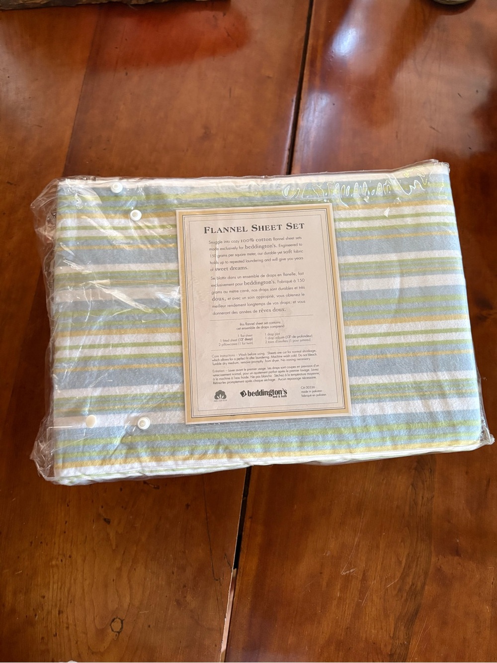 King Size New Beddingtons Bed and Bath 100% Cotton Flannel Sheet Set Striped